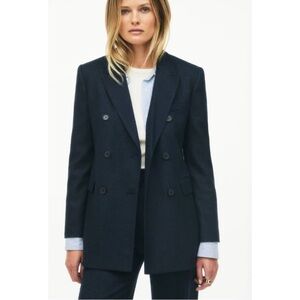 NWOT Zara Navy Blue Tailored Double-Breasted Blazer